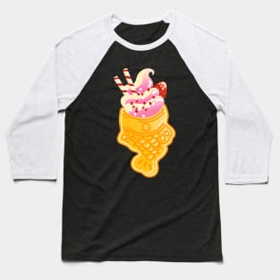 Taiyaki Strawberry Ice Cream - Japanese Sweets - Kawaii Food Baseball T-Shirt